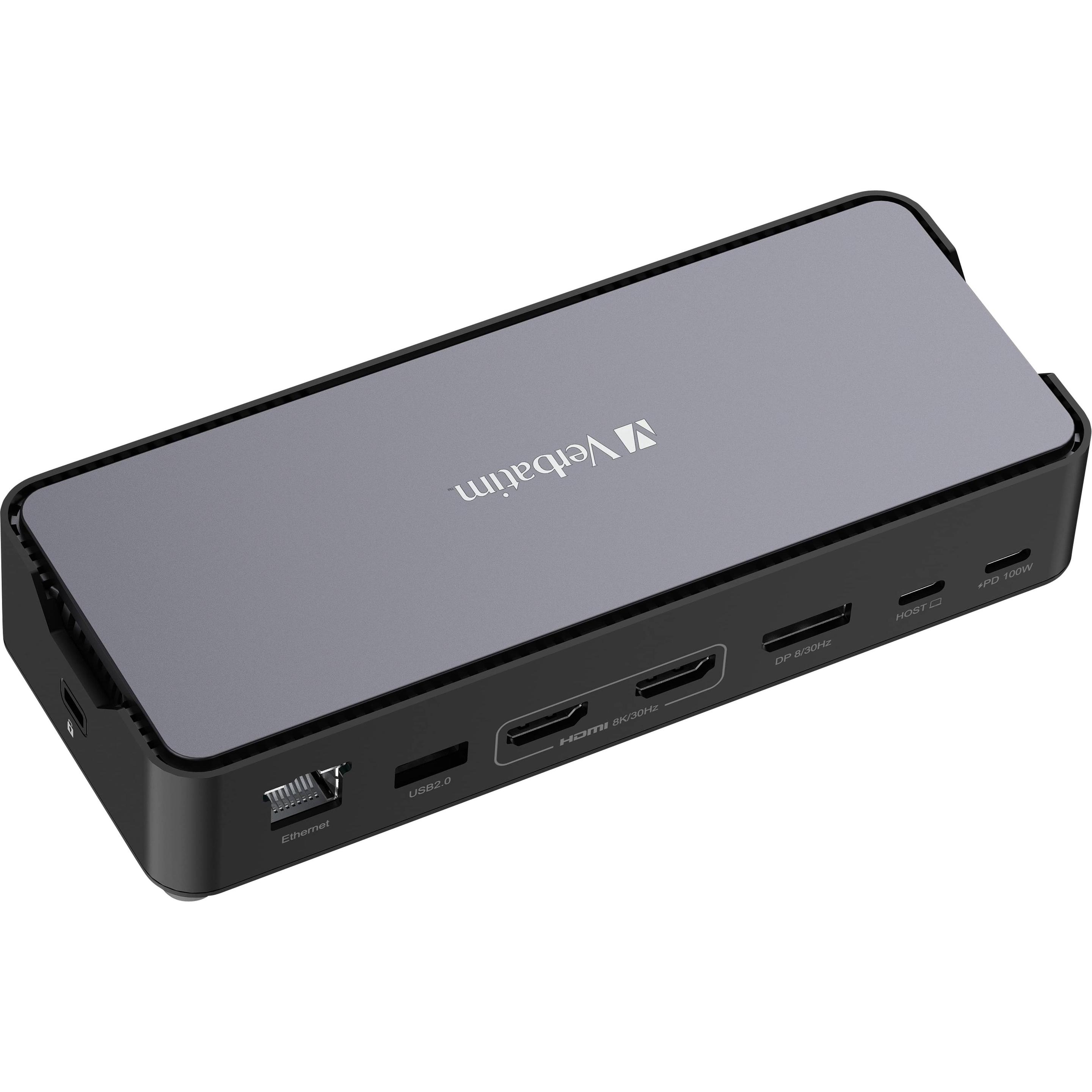 Verbatim Pro CDS-15 (USB-C, 15 Ports), Dockingstation + USB Hub, Schwarz, Grau