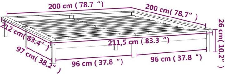 Produktbild vidaXL Bettgestell (200 x 200 cm)
