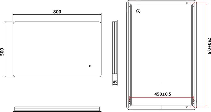 Produktbild SONNI Badezimmerspiegel LED-Spiegel, (Winkel-)Wandspiegel mit LED-Beleuchtung, Kaltweiss, IP44, energ