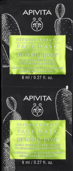 Actual product image Apivita Express Moisturising Soothing Face Mask Prickly Pear 2x8ml (16 ml)