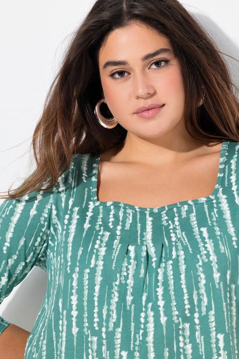 Produktbild Ulla Popken Shirt, Zierfalten, A-Linie, Carree-Ausschnitt, 3/4-Arm (58)