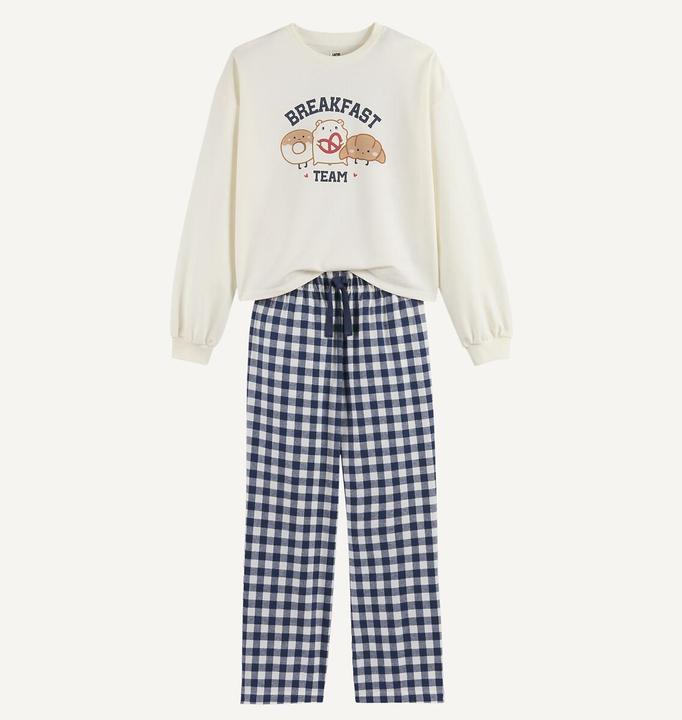 Produktbild La Redoute Collections Pyjama mit Oberteil aus Molton (152)