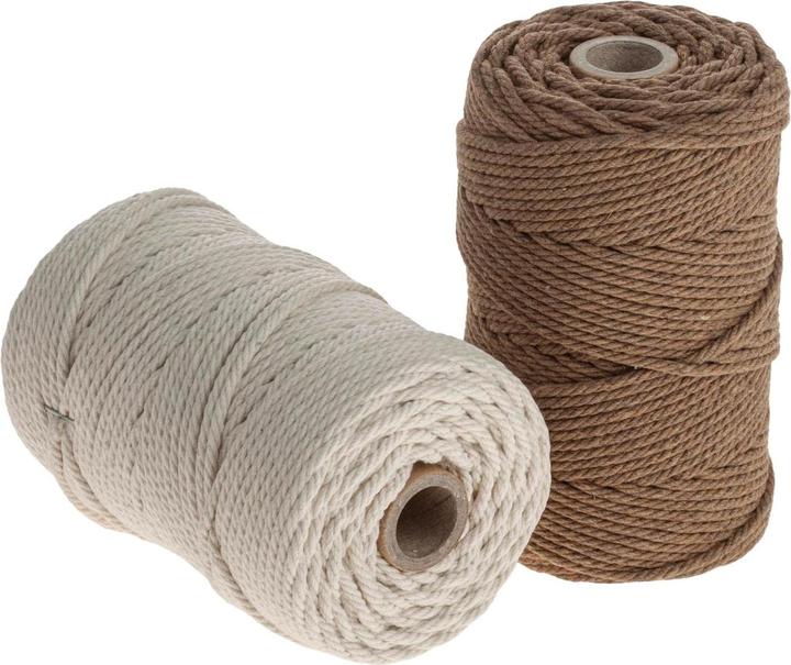 Actual product image Rayher Macrame yarn set, 2, 2mm ø, nature (70 m)