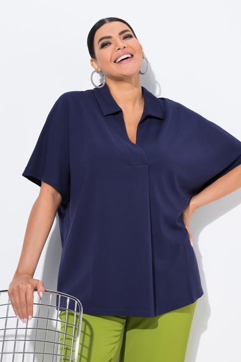 Actual product image Ulla Popken Oversized Collared Short Sleeve Sweatshirt (50, 52)