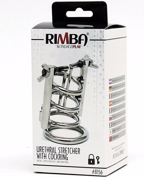Actual product image Rimba Urethral extender with cock ring and padlock