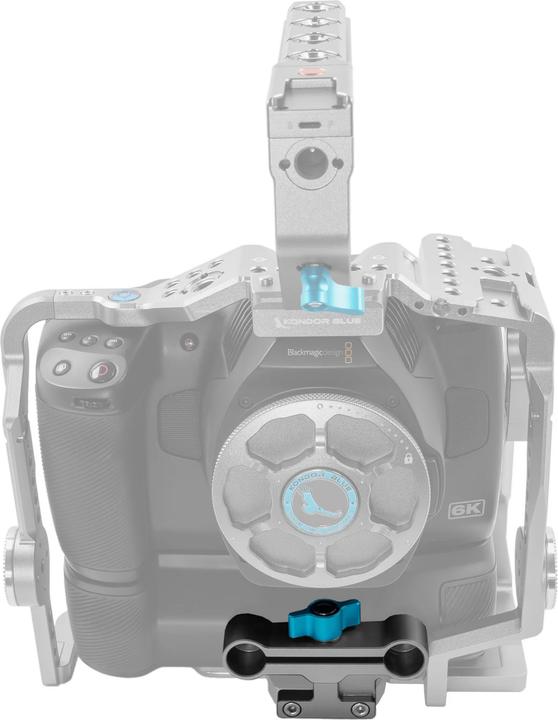 Actual product image Kondor Blue 15MM Gray Rail Block Adapter for BMPCC 6K Pro Battery Grip Cage (Space Gray)