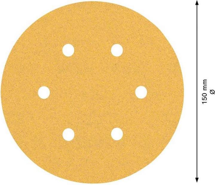 Produktbild Bosch Professional Zubehör EXPERT C470 Schleifpapier mit 6 Löchern für Exzenterschleifer, 150 mm, G 100, 5-tlg. (100)