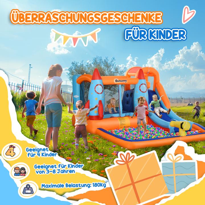 Immagine prodotto Outsunny Castello gonfiabile con piscina e scivolo