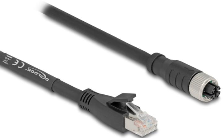 Image du produit Delock Câble M12 X-codé 8 broches femelle vers RJ45 mâle Cat. (S/FTP, CAT5e, 3 m)