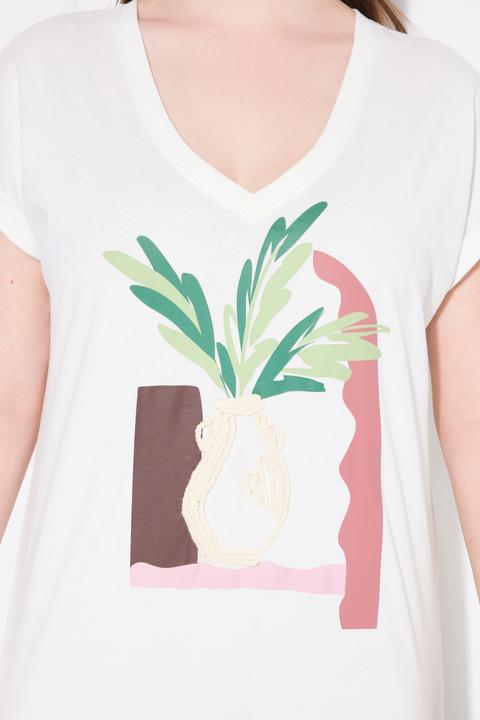 Produktbild Ulla Popken T-Shirt, Vase, V-Ausschnitt, Halbarm (58)