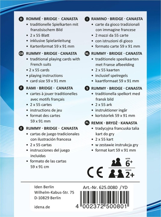 Immagine prodotto Idena Gioco di carte ramino (Francese)