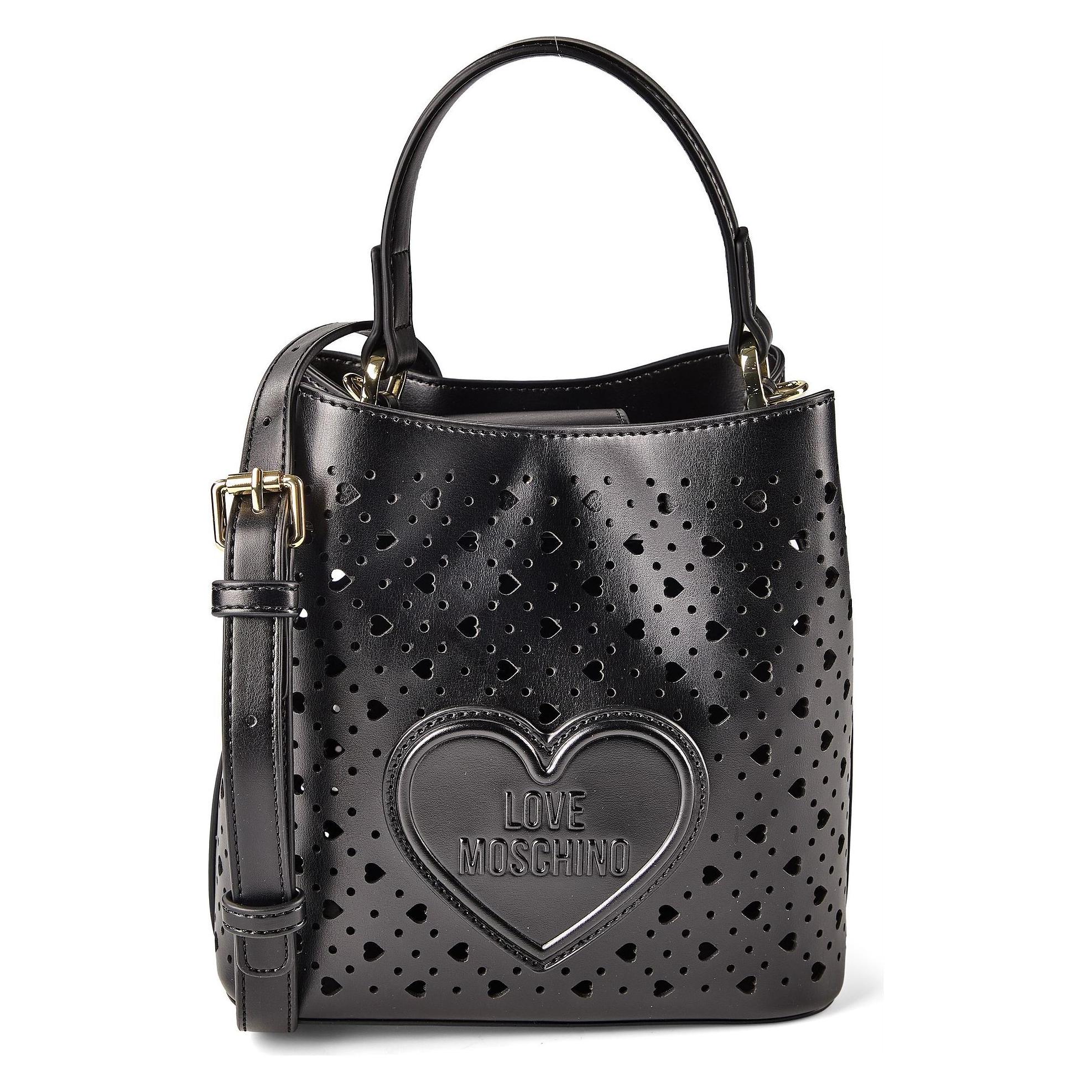 Love Moschino, Handtasche, Basket Laminated Schultertasche 22 Cm, Schwarz