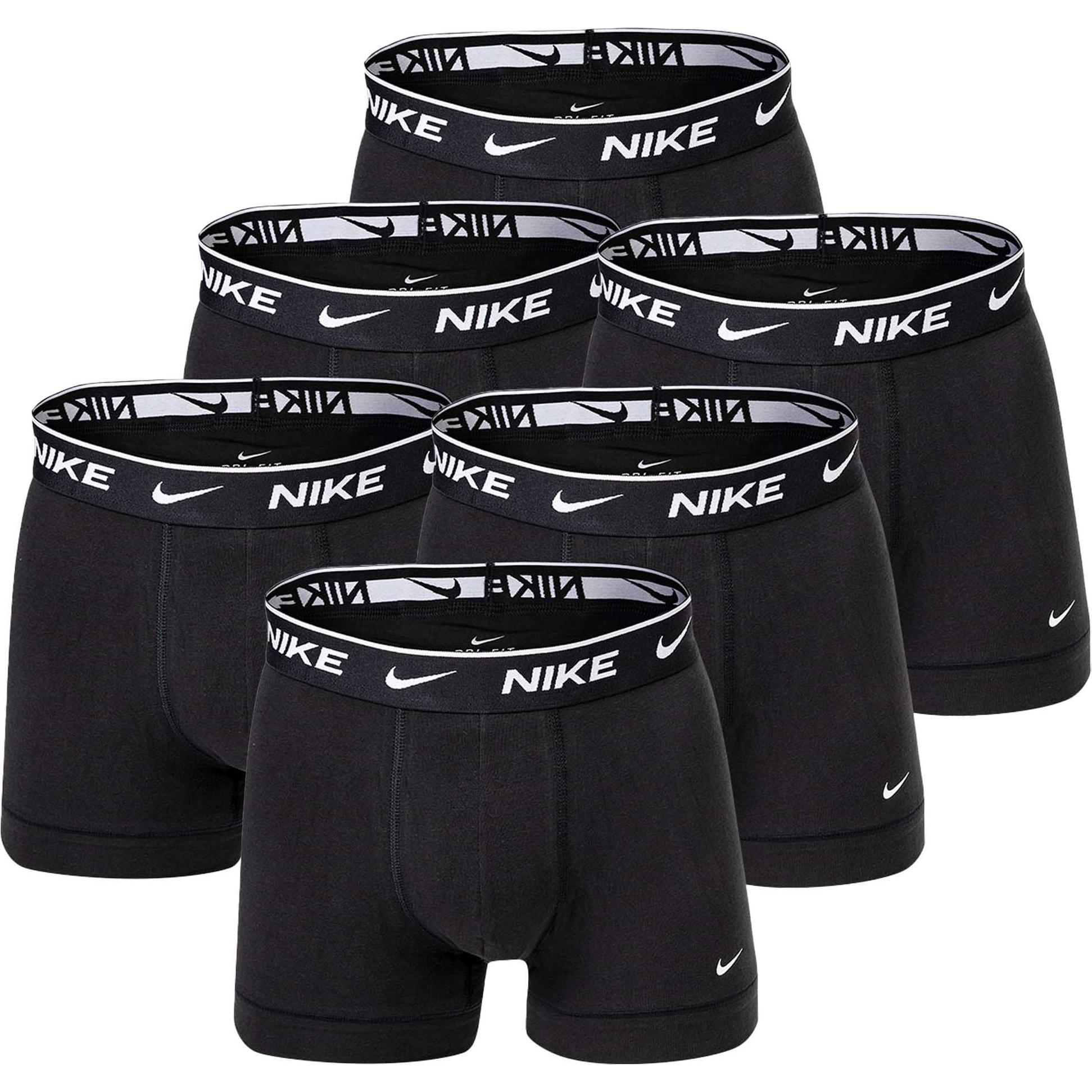 Nike, Herren, Unterhosen, Boxershort Casual Stretch, Schwarz, (L, 6er Pack)