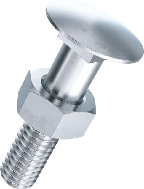 BestaPac Flachrundschraube mit Mutter verzinkt M6x25 (8 Schrauben pro Stück)