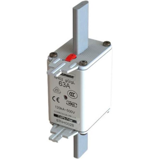 Eaton, Sicherung, 63NHG02B NH-Sicherung mit mechanischer Sicherungsanzeige Sicherungsgrösse = D02 63A 500V 3St. (NH-DIN ...