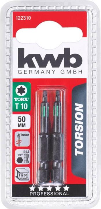 Produktbild kwb 122310 Bit-Set T 10 Stahl 2 St. (T 10)