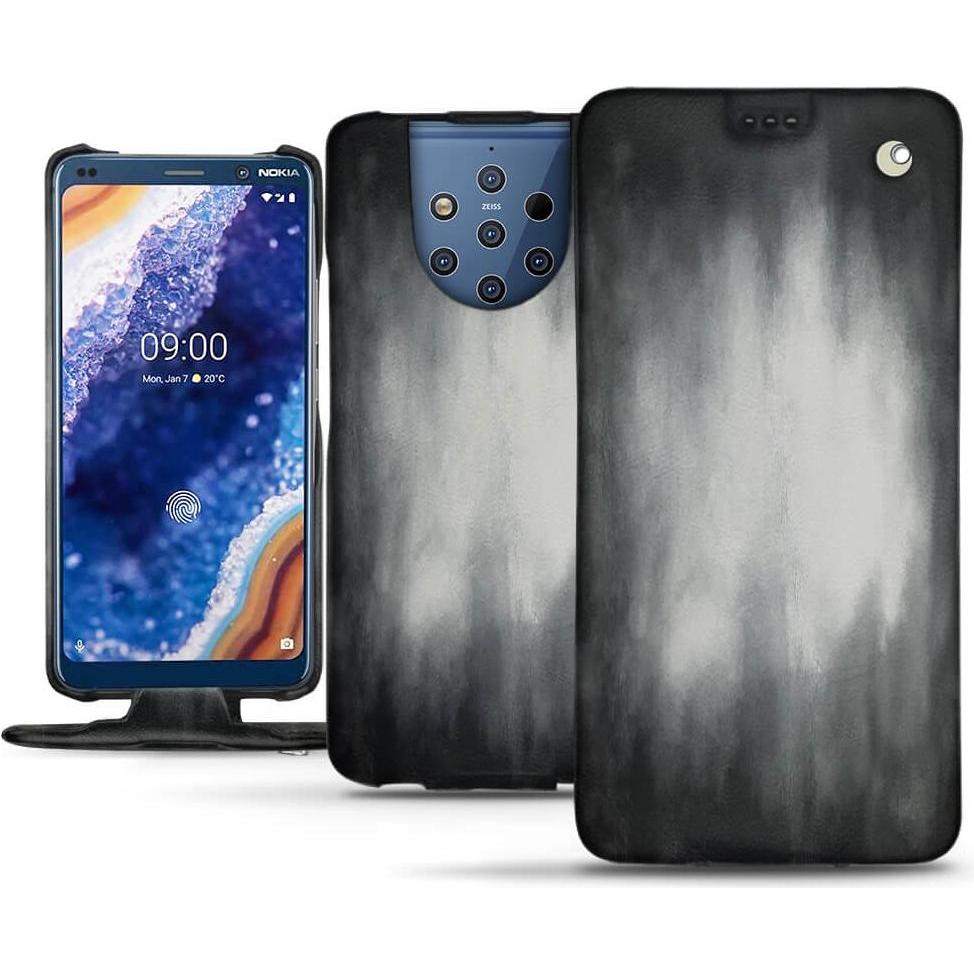 Thumbnail - Noreve Lederschutzhülle vertikal (Nokia 9 PureView), Smartphone Hülle, Grau