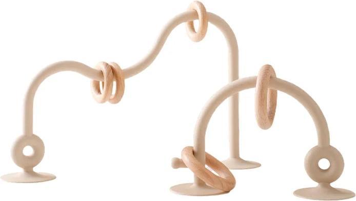 Activity Board Enfants Anneau en bois souple BPA free Silicone Anneau de dentition Jouet Enfant Denture Mâcher