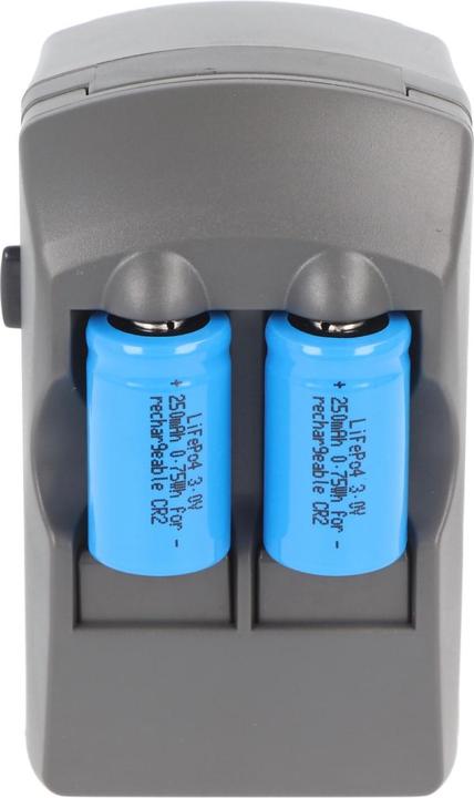 Image du produit AccuCell Chargeur CR2 Li-ion, chargeur CR-2 avec 2x batterie rechargeable CR2