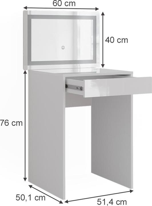 Image du produit Vicco Sherry avec miroir LED (51.40 x 50.10 x 76 cm)