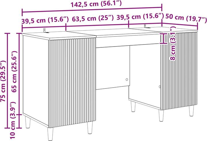 Produktbild vidaXL Moderner Schreibtisch (50 x 50 x 75 cm)