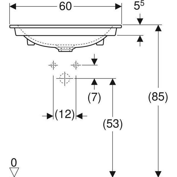 Thumbnail - Geberit, Waschbecken, ONE Möbelwaschtisch Abgang vertikal, 60x14x48cm, 505.01 (480 mm, 190 mm)