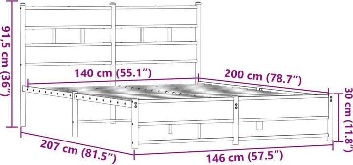 Image du produit vidaXL Bettgestell (140 x 200 cm)