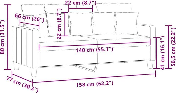 Actual product image vidaXL 2-Sitzer-Sofa (2 person sofa)