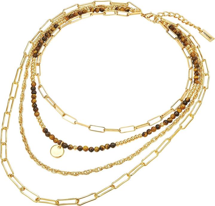 Produktbild Yokoamii Damen Metall Naturstein gelbgold 43,0/46,0/53,0/60,0 cm Basiskette + 3,0 - 30210 (Metall-Legierung)