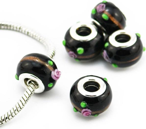 Immagine prodotto Hermex Perlina di vetro placcata argento 925 - Nero argenteo (Vetro, Argento 925)