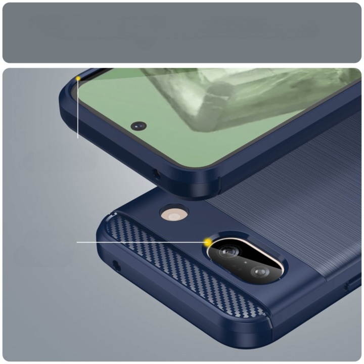Produktbild Cover-Discount Google Pixel 8a - Metall Carbon Look Hülle (Google Pixel 8a)
