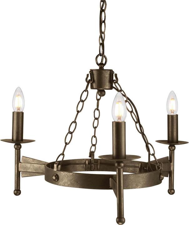 Produktbild Elstead Lighting Cromwell Kronleuchter E14 3-fach Alte Bronze, Made in UK (60 cm)