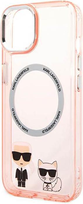 Produktbild Karl Lagerfeld KLHMP14MHKCP iPhone 14 Plus 6.7 "hardcase pink / pink Karl & Choupette Alumi (Apple iPhone 14 Plus)