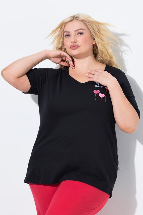 Image du produit Ulla Popken Haut de pyjama avec coeurs, manches courtes (46, 48)
