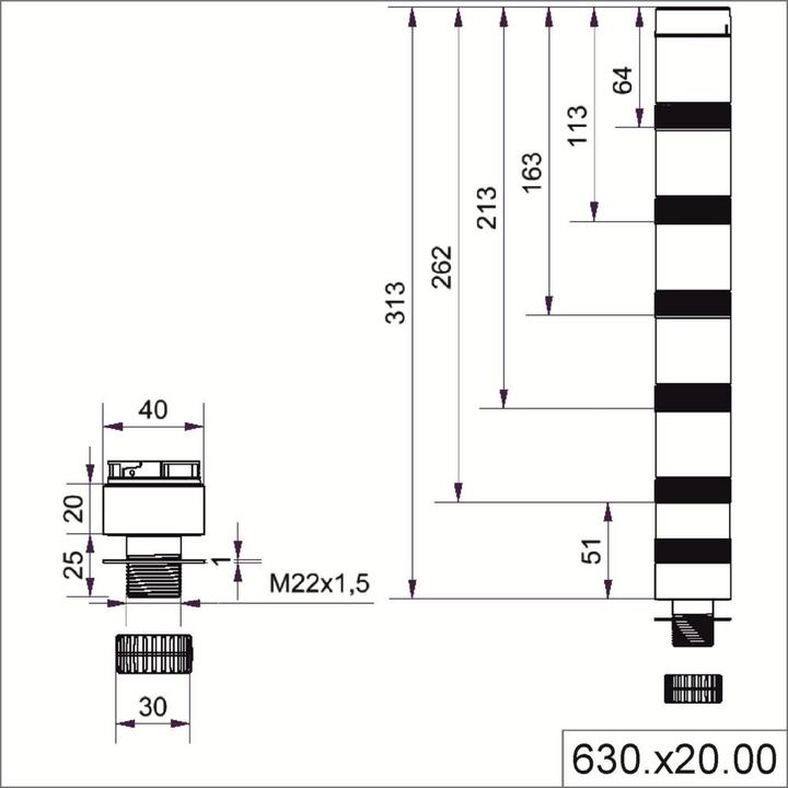 Produktbild Werma Adapter KS40 Single Hole Black