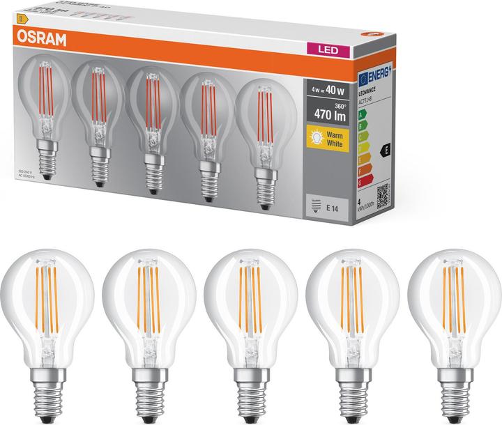 Image du produit Osram Base LED (E14, 470 lm, 5x)