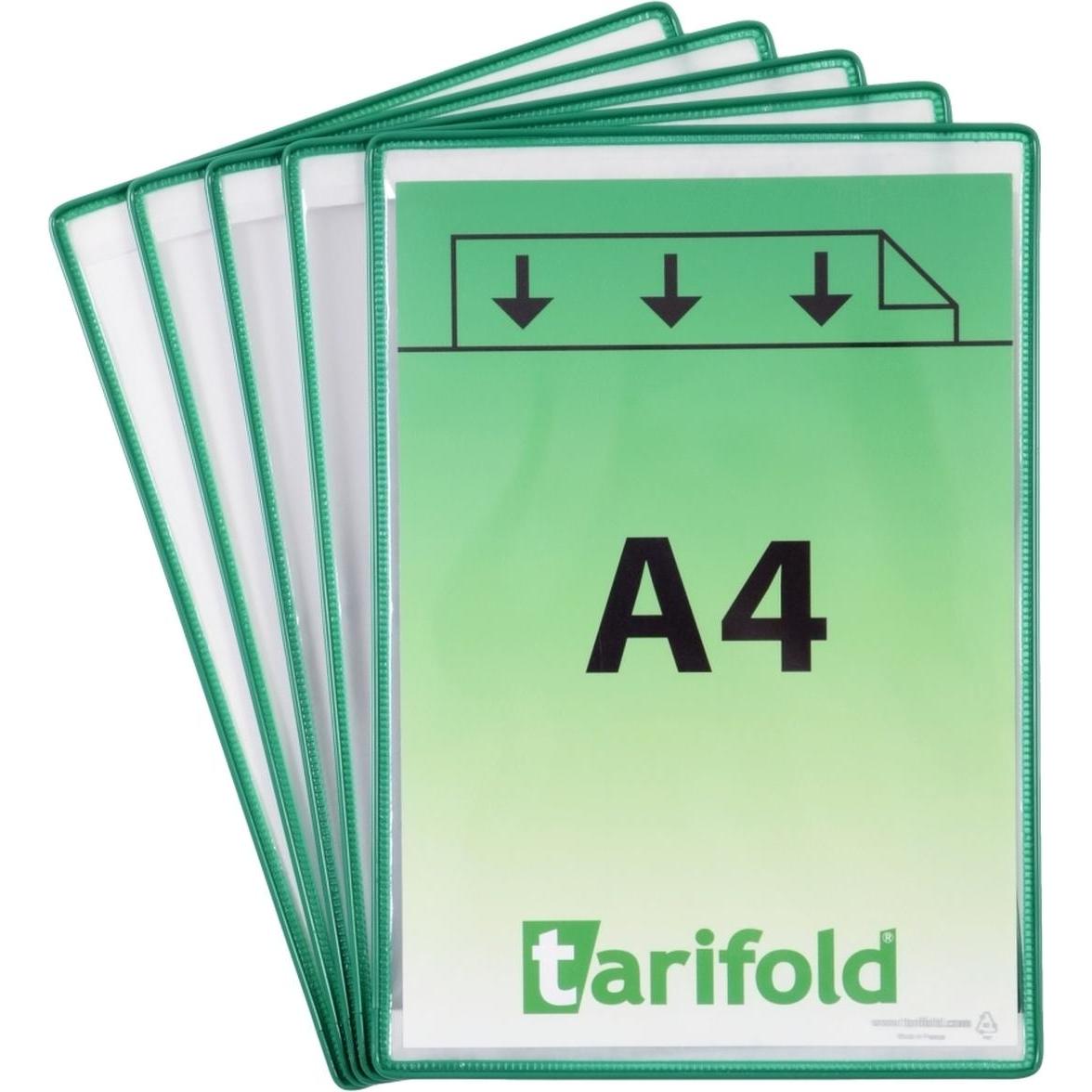Tarifold, Informationsschild, Klarsichttafel standard A4 grün 5 Stück