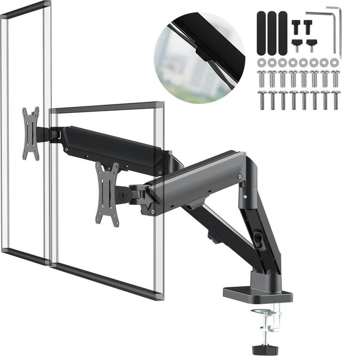 Actual product image Maclean Halterung für 2 Maclean-Monitore Gasfeder 17 -32 2-10kg schwarz MC-134 (32.01", 10 kg)