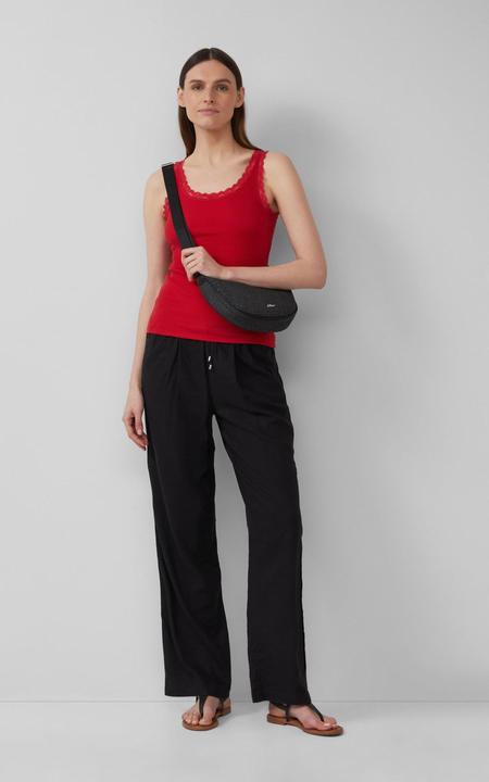 Actual product image S.Oliver T-Shirt Geripptes Slim-Fit-Tanktop mit Spitze (34)