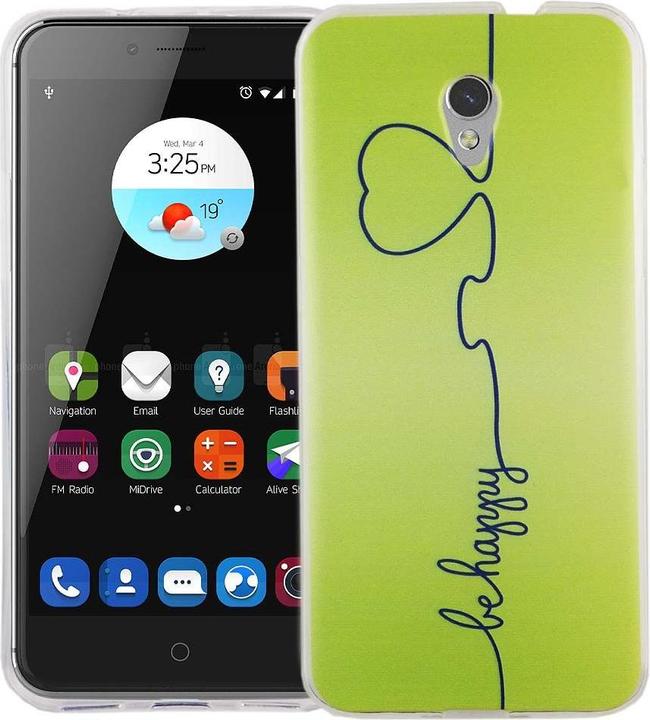 Actual product image König Design Mobile Case for ZTE Blade V7 Be Happy Green Case Cover Motif Slim TPU Case Etui (ZTE Blade V7)