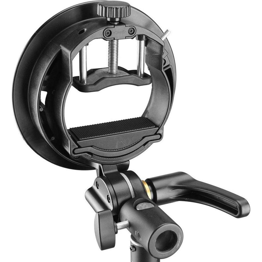 Godox S2 Systemblitz Adapter Bowens Mount (Blitzgerät Adapter), Blitzgerät Zubehör, Schwarz