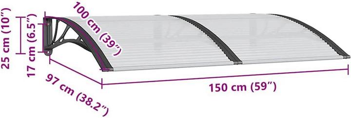 Produktbild vidaXL Türvordach (150 x 100 cm)