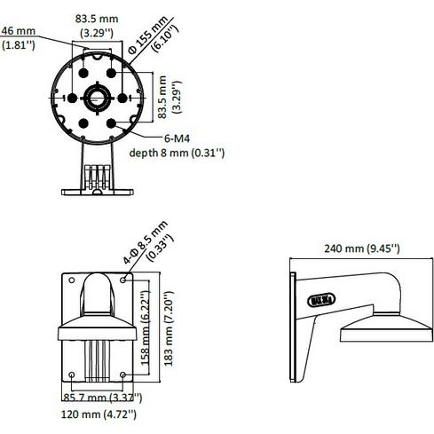 Thumbnail - Hikvision DS-1273ZJ-155Black Wandhalterung, sw (Montage-Kit), Netzwerkkamera Zubehör