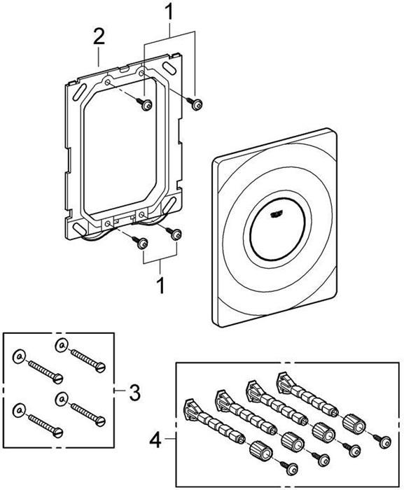 Produktbild Grohe Surf Betätigungsplatte, senkrechte und waagerechte Montage, alpinweiss