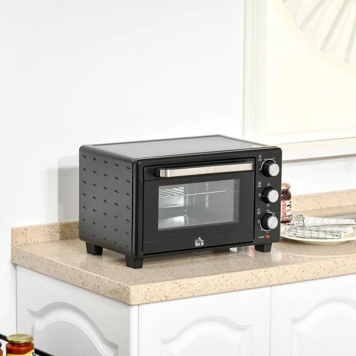 Actual product image Swisshandel24 Mini oven 21L with 1 wire rack and 1 baking tray 3 cooking modes 100°C-230°C 1400W Metal Stainless