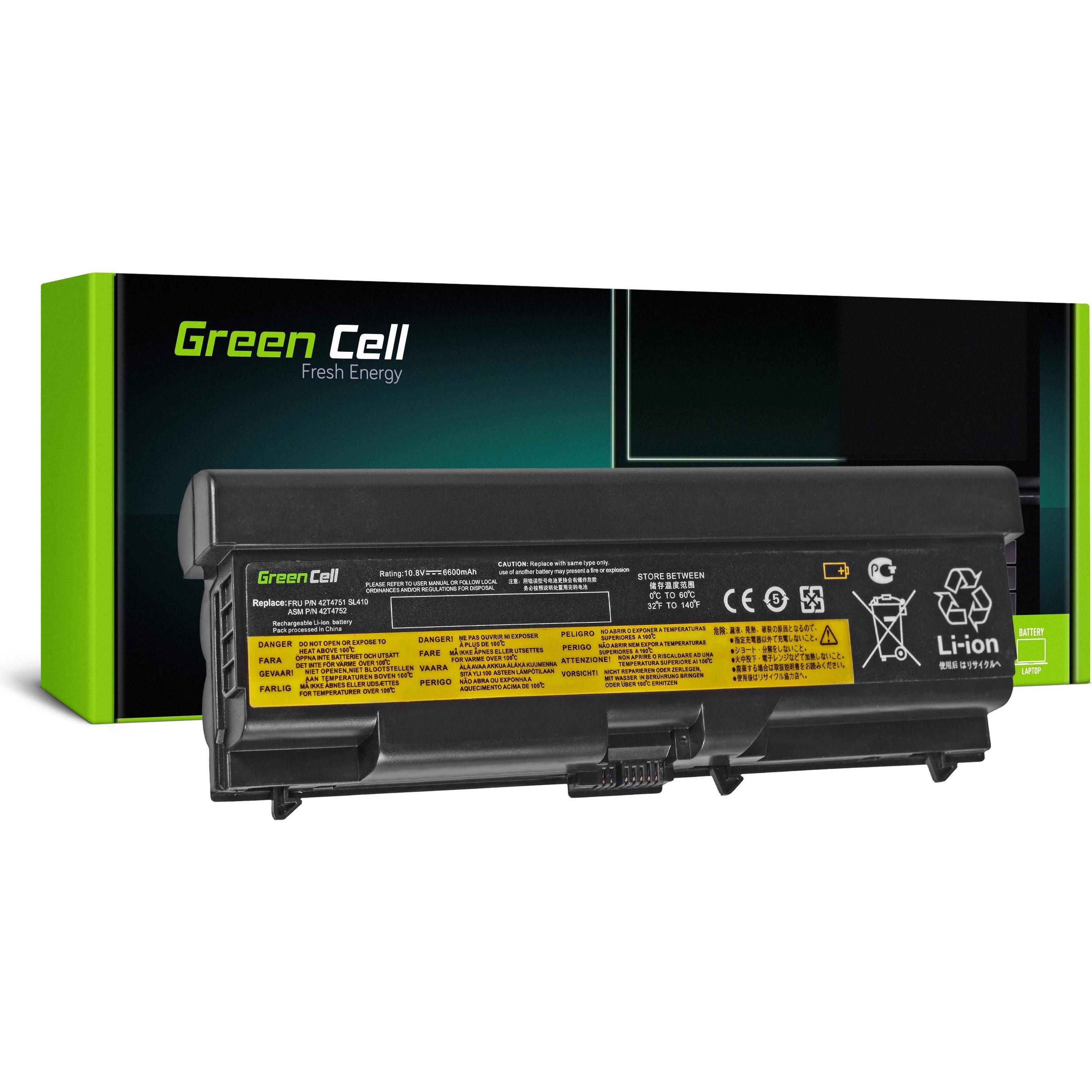 GreenCell LE28 (9 Zellen, 6600 mAh), Notebook Akku, Schwarz