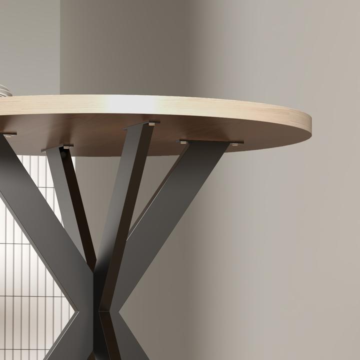 Produktbild Homcom Esstisch MDF, Stahl Braun