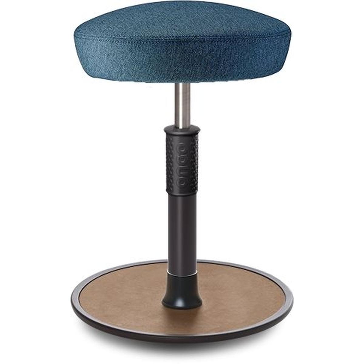Ongo, Bürostuhl, Sitz- Stehhocker Free Regular Hutsitz Camira Rivet Ozeanblau schwarz /Natur