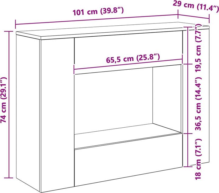 Image du produit vidaXL Konsolentisch (29 x 29 x 74 cm)