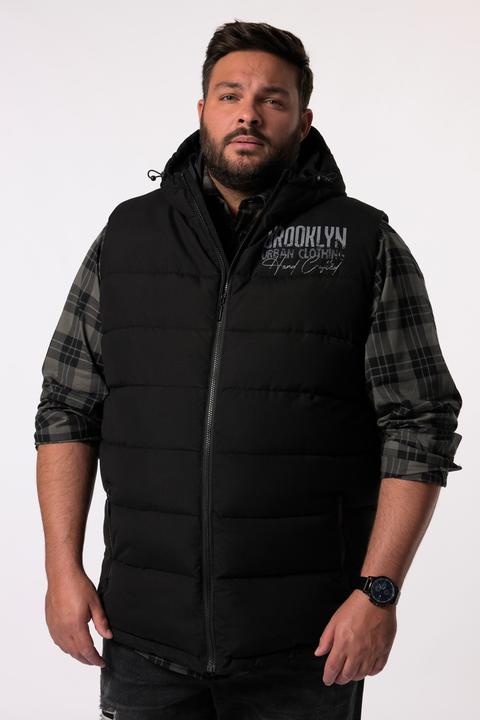 Actual product image Men+ Steppweste, Kapuze, Brustprint (5XL)